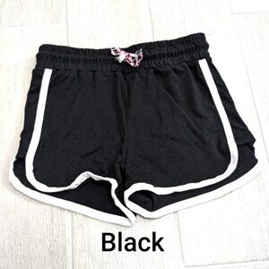 Kids' Soft Black Elastic-Waist Shorts with Braided Tassel Drawstring NWOT